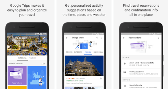 google trips for hotels
