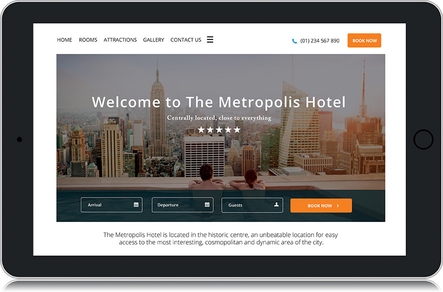 Canvas Metropolis Hotel Website Template