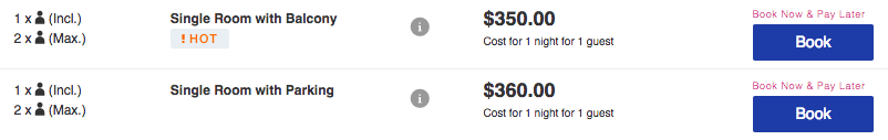 booking personalisation showing last minute deals