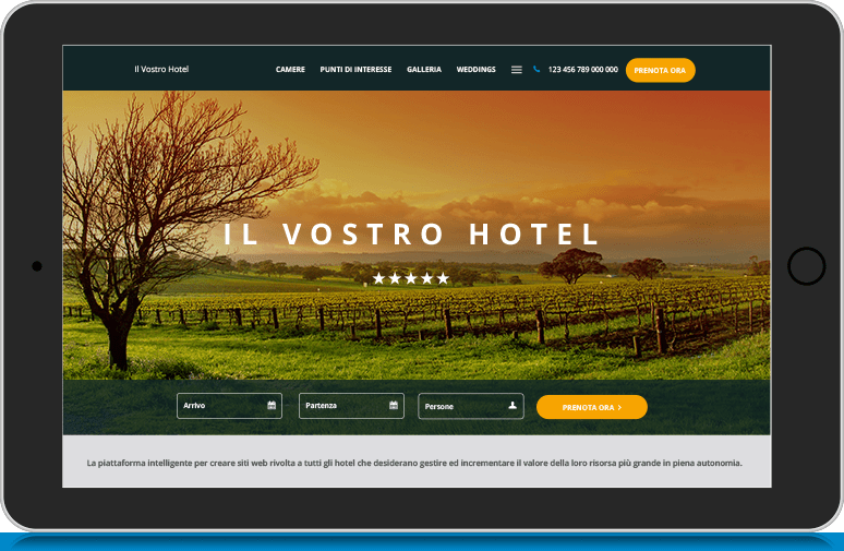 L'hotel usa il costruttore di siti web Canvas per creare il suo sito