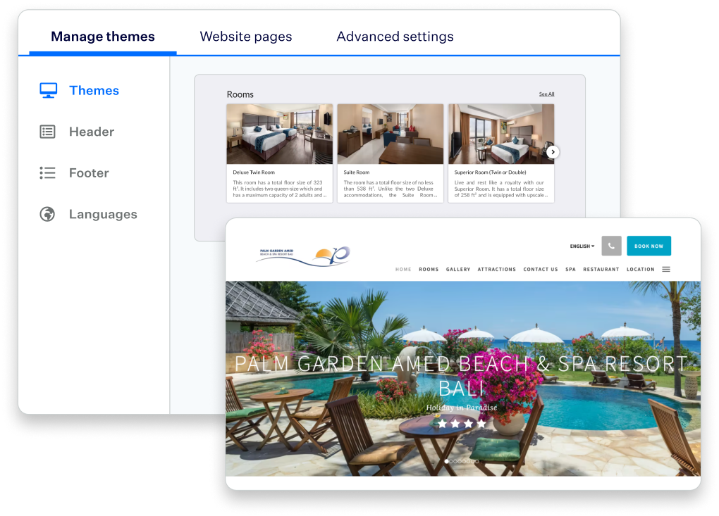 Optimised hotel website templates