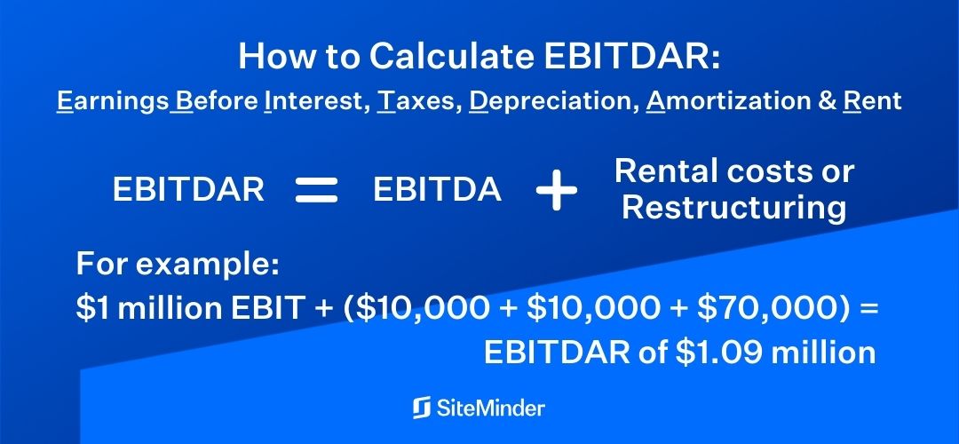 Image showing EBITDAR calculation for a hotel