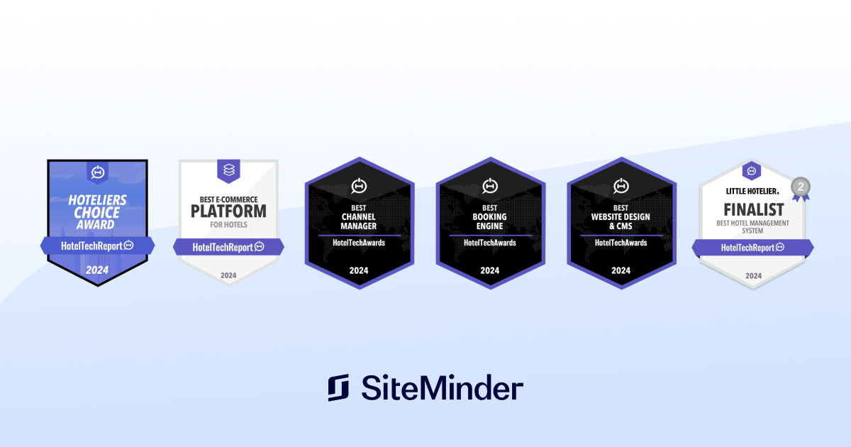 SiteMinder wins high accolades at 2024 HotelTechAwards for management in convergence | SiteMinder