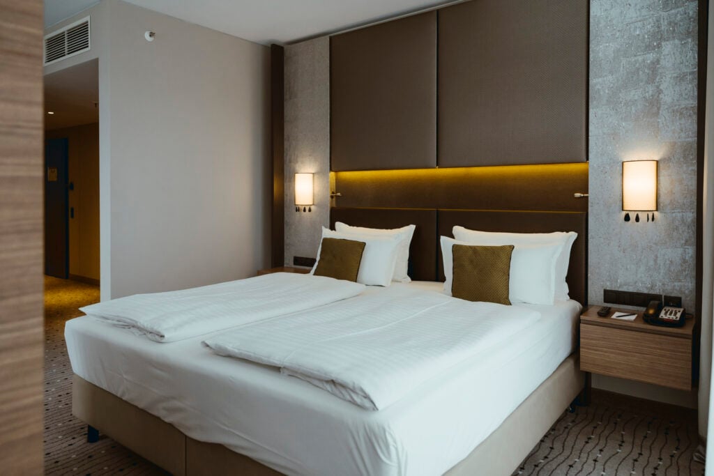 Clean and properly prepared hotel bed